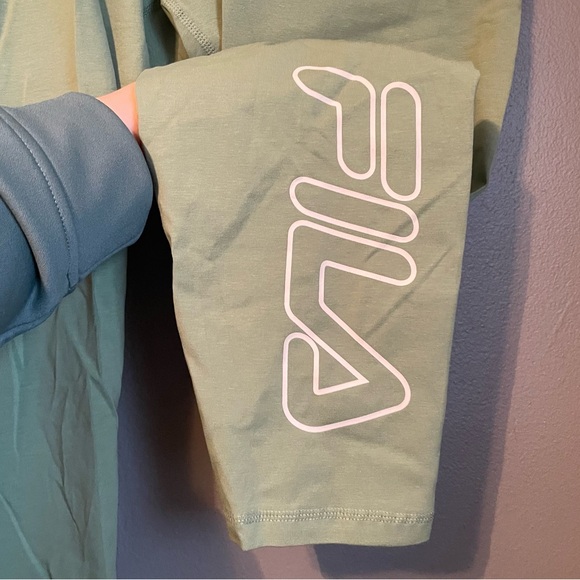 NWT Fila Sz 1X Womens Green Logo High Waist Strut 7/8 Length Leggings Tights $38 - Picture 3 of 11